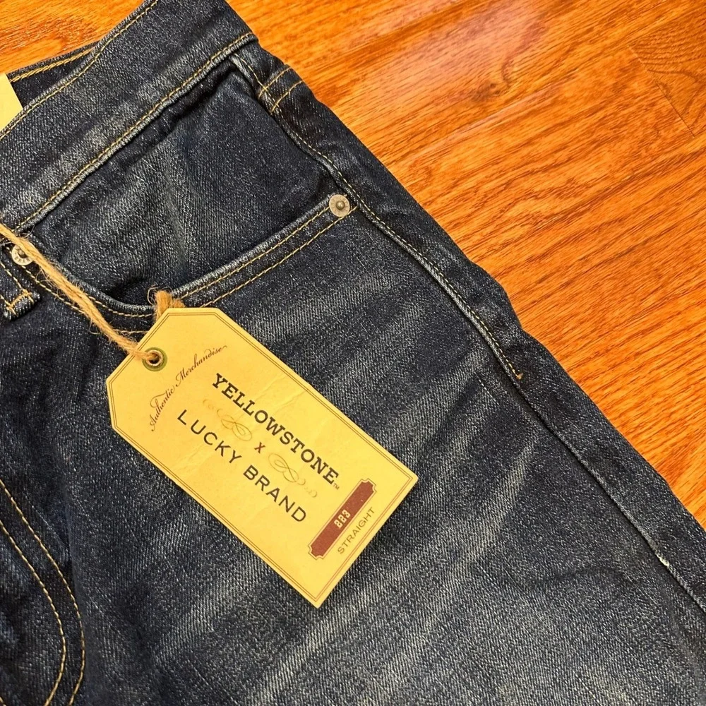 New Lucky‎ Brand x Yellowstone 223 Straight Leg Jeans Mens 29x32 Dark Wash Fade